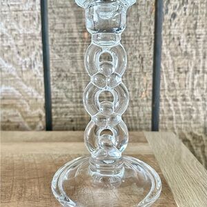 Elegant Clear Glass Candle Holder